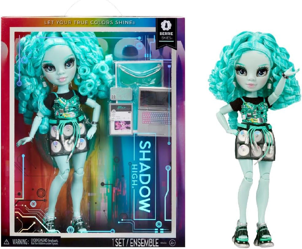 Rainbow High Shadow High Serie 3 - Berrie Skies - Grüne Modepuppe - Modisches Outfit und mehr als 10 Bunte Spielaccessoires - Ideal für Kinder von 4-12 Jahren und Sammler