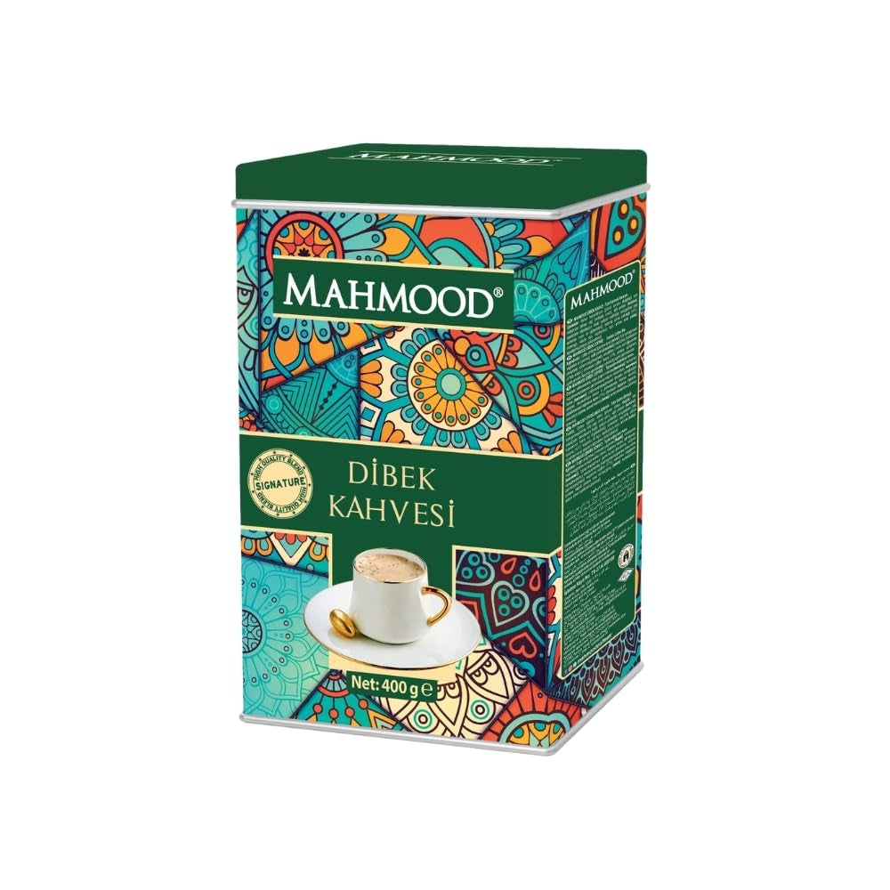 Cafea tradițională Dibek, amestec cu fistic sălbatic și roșcove, măcinată, cremoasă și aromată, cutie metalică, 400 g