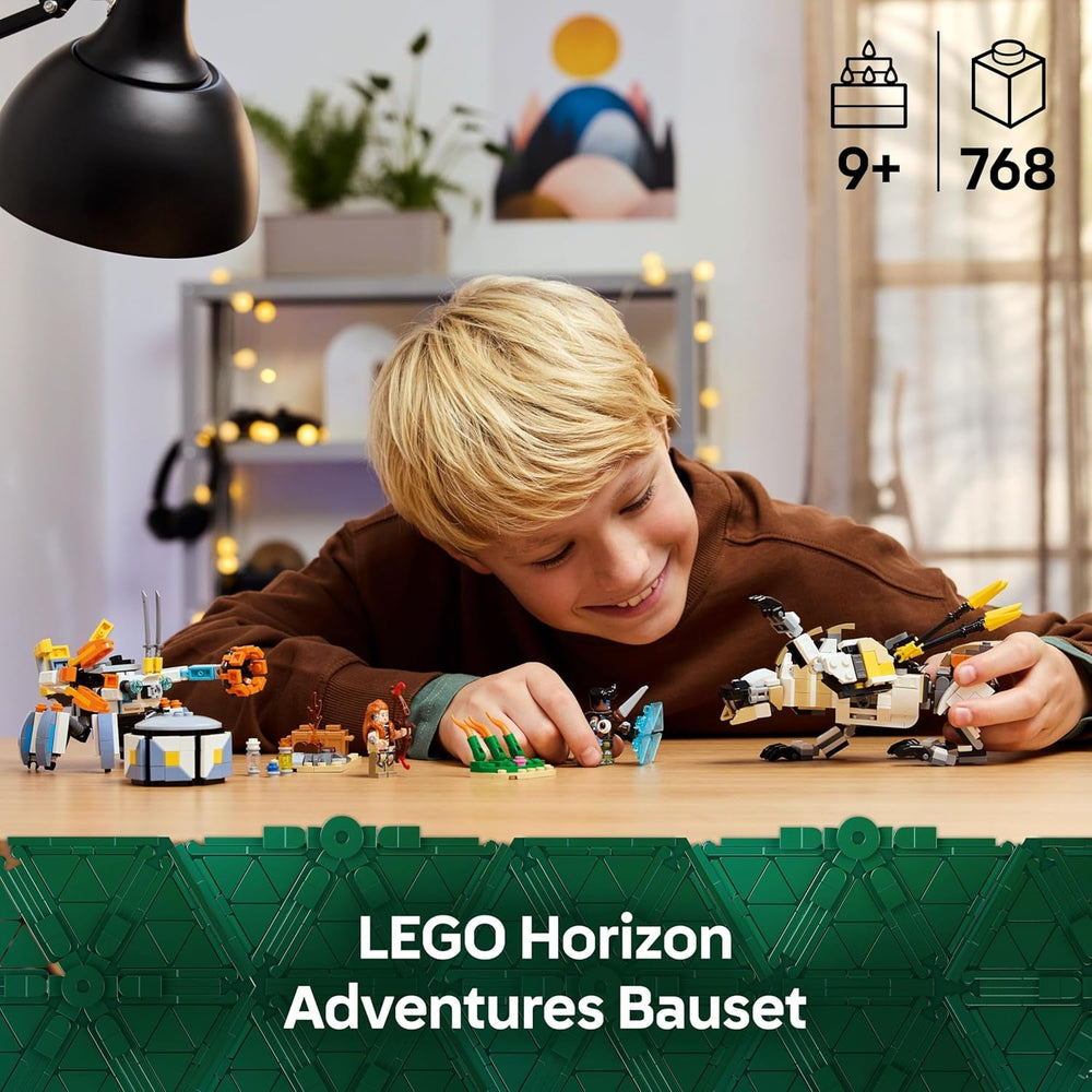 LEGO Horizon Adventures Aloy und Varl vs. Panzerwanderer und Sägezahn, Spielzeug mit Monstermaschinen und Minifiguren, Spielset zum Sammeln für Fans vom Videospiel, Jungen & Mädchen ab 9 Jahren 77037