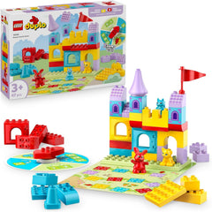 LEGO DUPLO Hopsys Burgspiel - Lernspielzeug zur Förderung der Motorik für Kleinkinder - 3 Tierfiguren, Spielzeugschloss & Brettspiel mit Drehscheibe - Geschenk für Mädchen & Jungen ab 3 Jahren - 10450