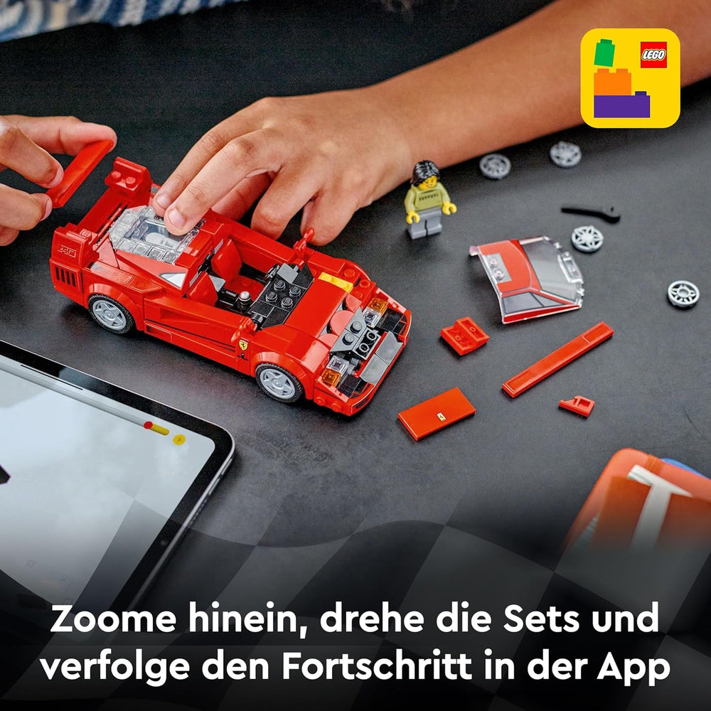 LEGO Speed Champions Ferrari F40 Supersportwagen, Spielset mit baubarem Spielzeugauto und Fahrer-Minifigur, Bauset zum Sammeln für Kinder, Geschenk für Jungen und Mädchen 76934