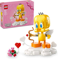LEGO Looney Tunes Liebesbote Tweety - Modellbau zu Looney Tunes mit Zubehör - Blumenstrauß, Herz, Amor-Bogen & Wolkenständer - Kreatives Geschenk für Mädchen & Teenager ab 12 Jahren - 40824