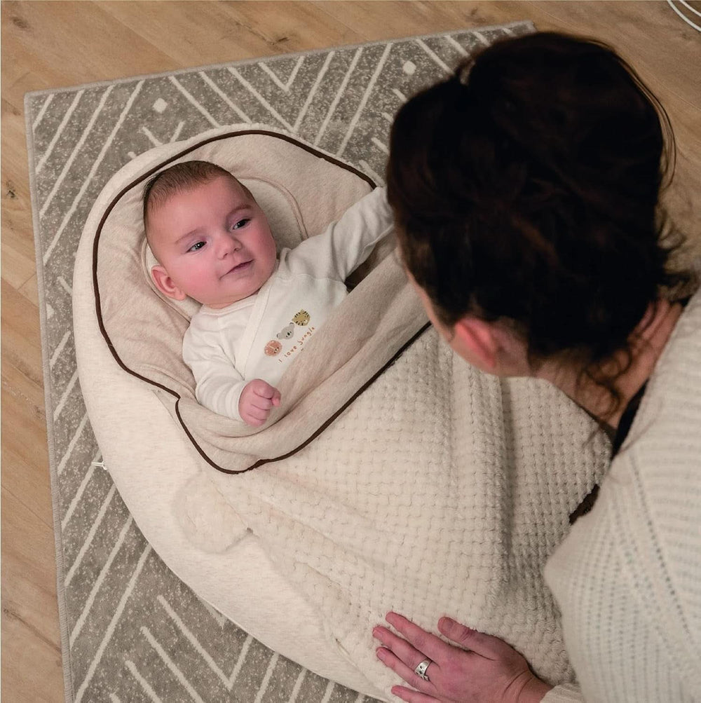 Pernă de alăptare multifuncțională, 4 în 1, Soft Nova, bej, pernă unică: 202 cm, fotoliu, 40 X 75 X 22 cm Accesorii Hrana si Alaptare Bebe Naty Shop