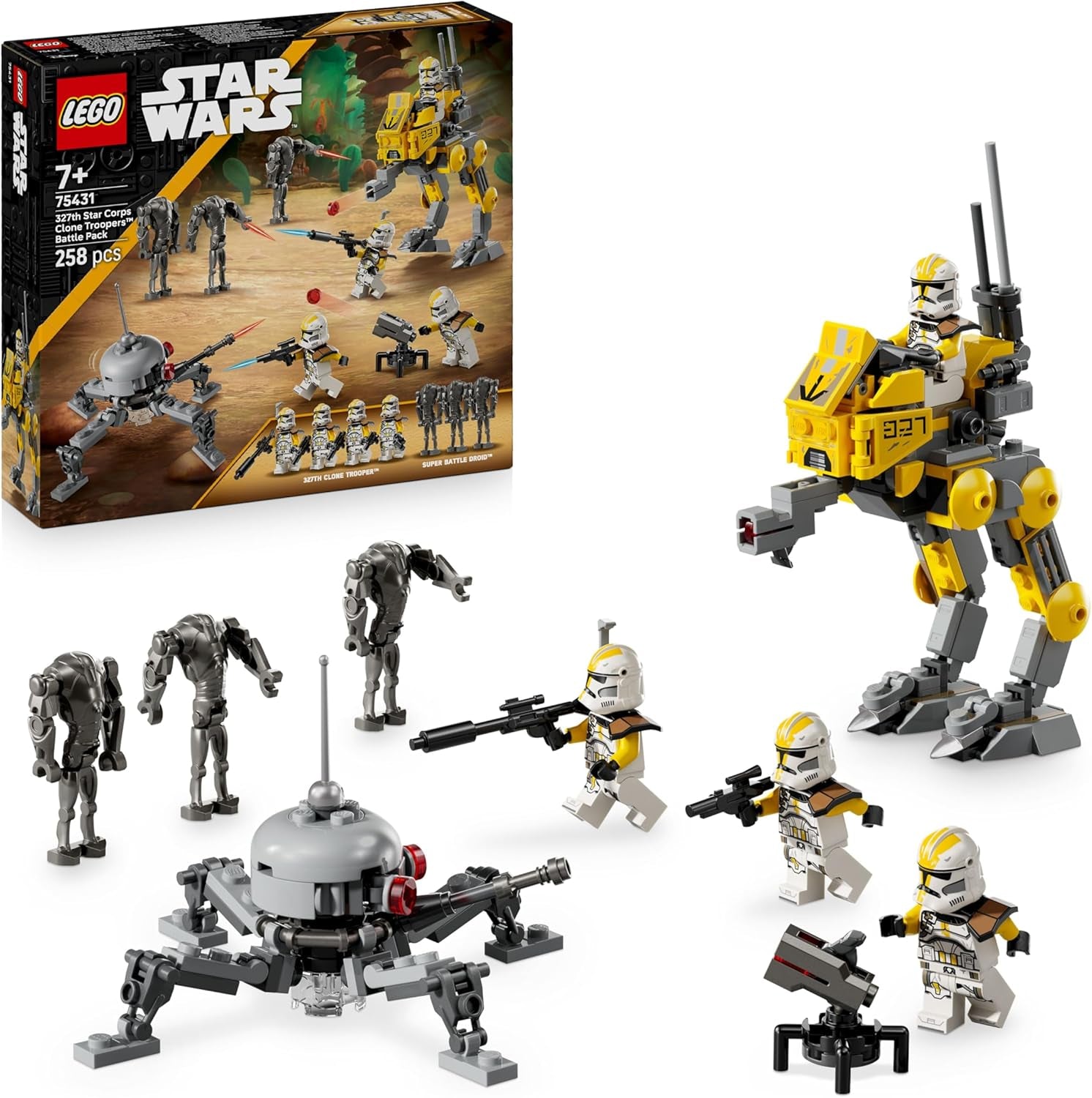 LEGO Star Wars Klonsoldaten des 327. Sternenkorps Battle Pack - Spielzeug für Kinder ab 7 Jahren - Minifiguren zum Bauen und Sammeln - Kreatives Geschenk für Jungen und Mädchen - 75431
