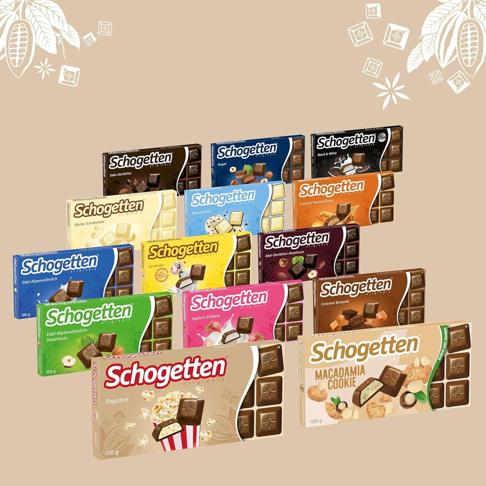 Floricele de porumb Schogetten 1 tabletă de ciocolată x 100g, ciocolată cu lapte cu floricele de porumb și bucăți de porumb, bucăți individuale practice. O delicatesă. Bucată cu bucată.