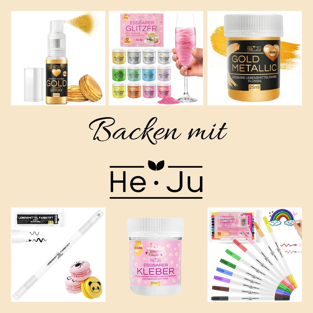 Colorant alimentar lichid auriu metalic He-Ju 25ml, sclipici comestibil pentru băuturi și alimente (auriu metalic, 25ml)