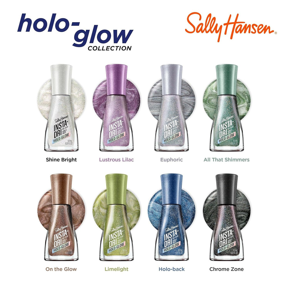 Oja Insta-Dri Holo-Glow, ușor de utilizat, de lungă durată, culori frumoase, ușor de aplicat, nu se ciobește, 19 ml
