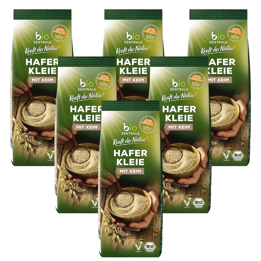 Tărâțe de ovăz organice biozentrale 1 kg | Pachet avantajos | Sursă de proteine bogată în fibre | Natural vegan | Din agricultura UE | Conținut scăzut de zahăr