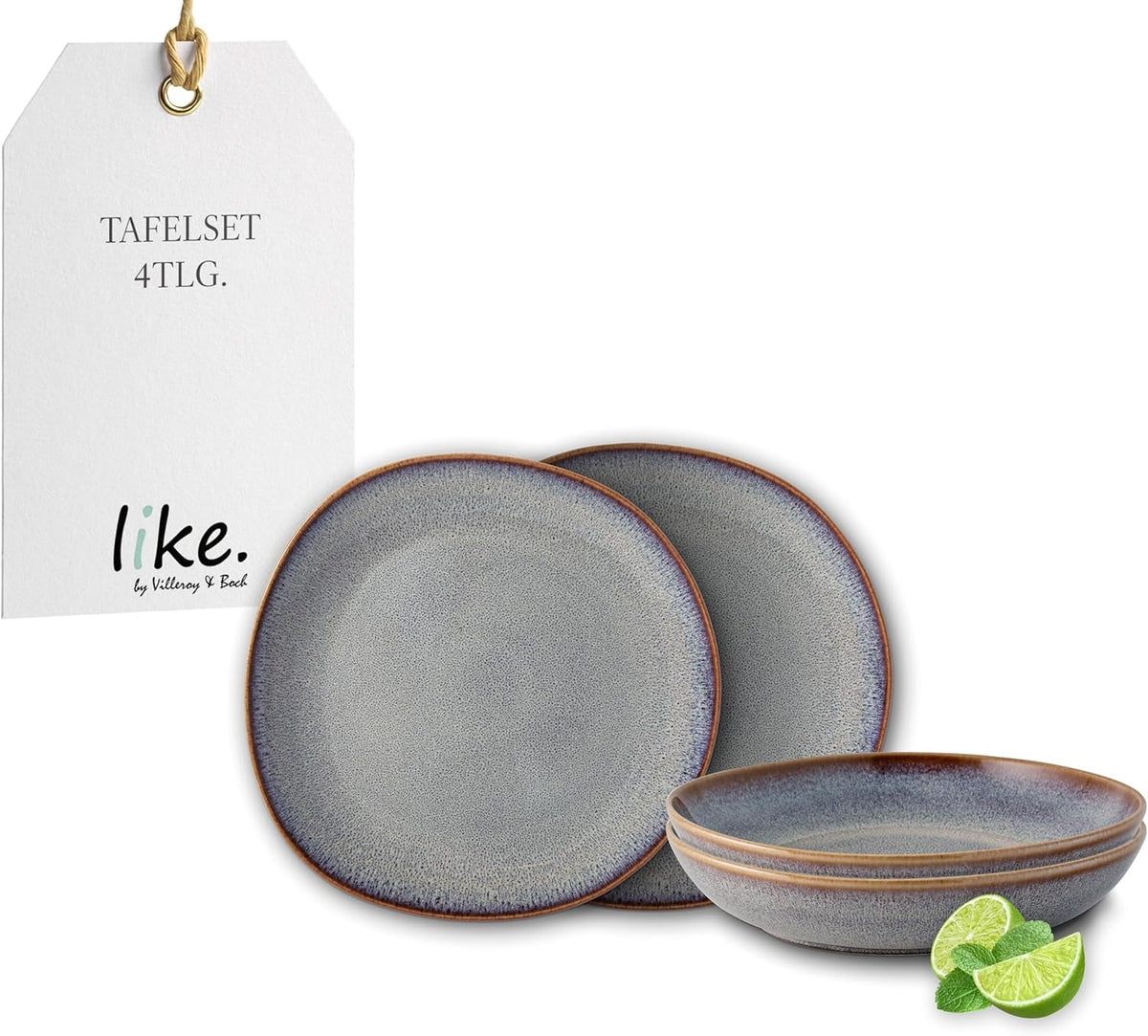 Set de masă bej Lave de la Villeroy & Boch, 4 piese, ca.