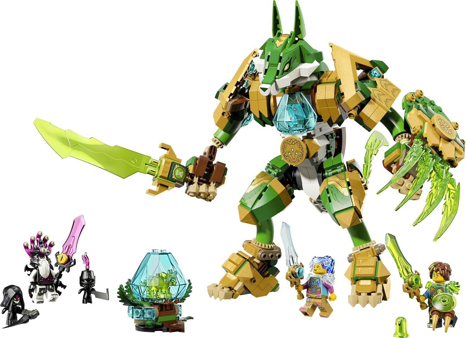 LEGO DREAMZzz 2in1 Fuchs-Wächtermech - Actionfigur, verwandelbar in Fuchskrieger - inkl. 3 Minifiguren und sammelbarer grüner Schatz-Kreatur - Geschenk für Jungen ab 9 Jahren – 71508