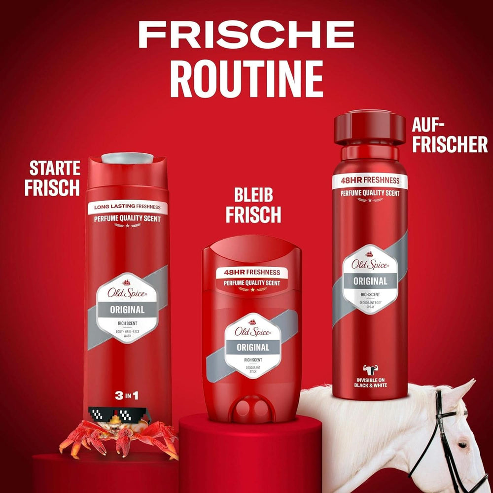 Old Spice Original 3-In-1 Gel de duș și șampon pentru bărbați, 400ml Duș și baie Naty Shop
