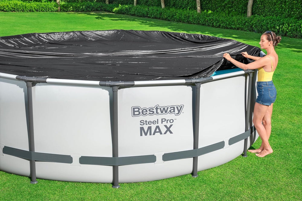 Prelată Bestway din PVC Ø 555 cm, neagră, rotundă