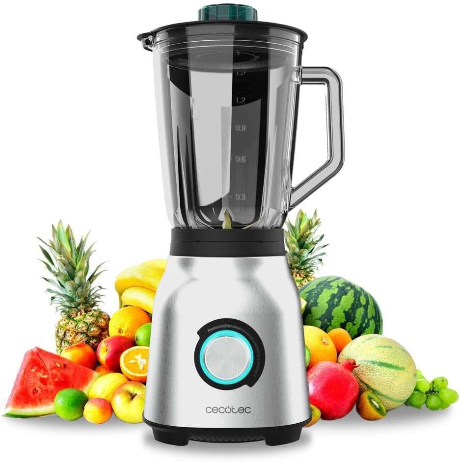 Cecotec Standmixer Power Black Titanium 2200MAX Smooth, 2200 W Maximale Leistung, 6 Klingen Aus Edelstahl, Ice-Crush-Funktion, Turbo- Und Smoothie-Funktion, Autoclean-Funktion Bucatarie Naty Shop Inox 1800 W | 1,5 L + Autoclean