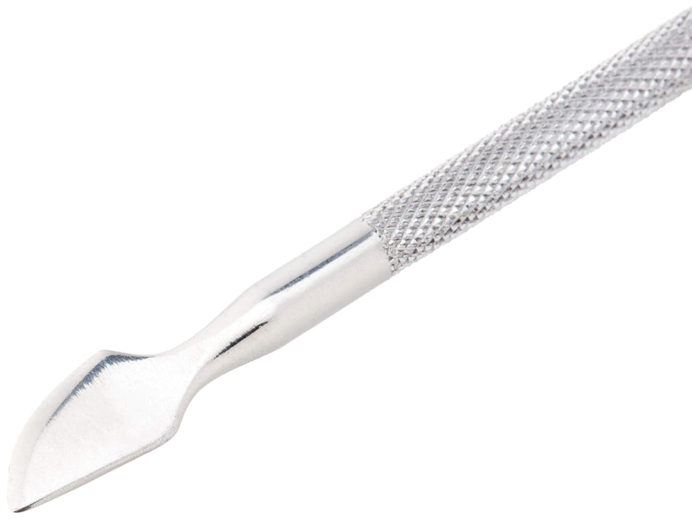 Împingător de cuticule și curățător de unghii, instrument profesional pentru manichiură/pedichiură, cu capete duble, oțel inoxidabil, perfect pentru cuticulele crescute excesiv, curăță sub/în jurul unghiei, îndepărtează oja