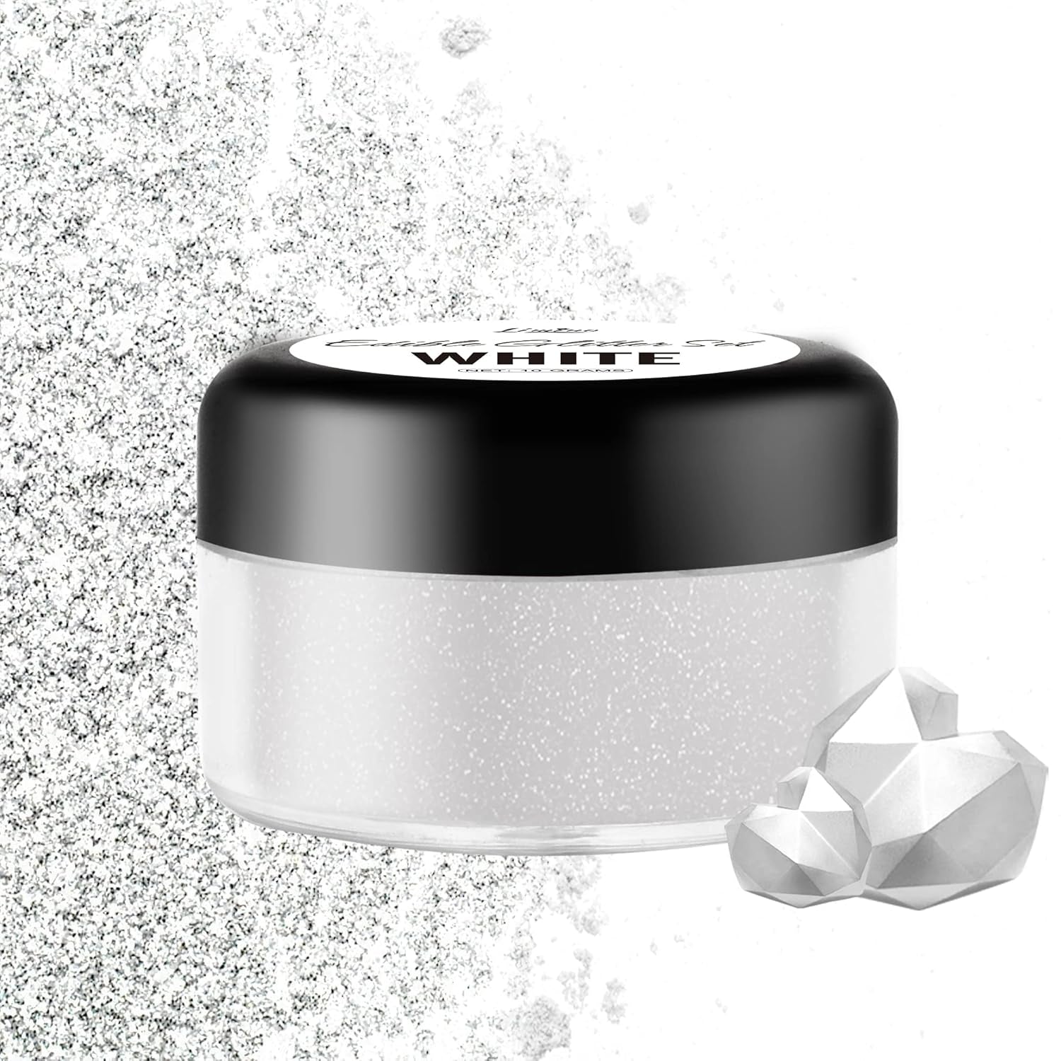 Glitter comestibil, 10 grame, diverse culori Glitter Naty Shop Alb