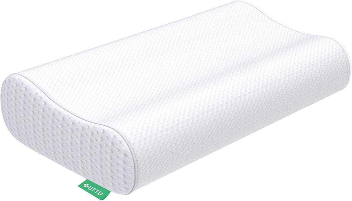 UTTU Memory Foam Sandwich Pillow, Neck Pain Relief Pillow, Ergonomic Neck Pillow, Adjustable Memory Foam Pillow 60X36X12/10Cm Perne ortopedice cervicale Naty Shop 60X36X12/10Cm
