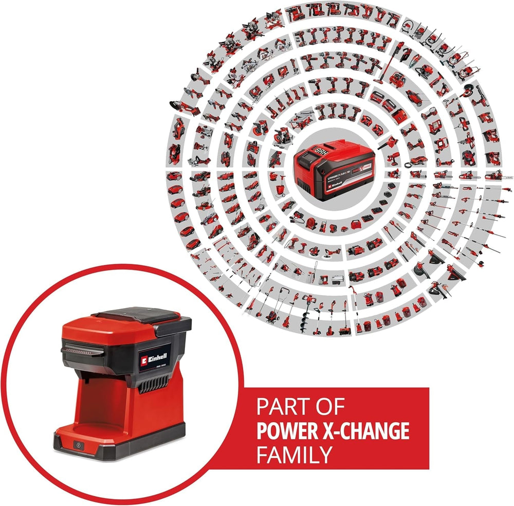 Espressor fără fir Einhell TE-CF 18 Li-Solo Power X-Change (18 V, rezervor de apă de 240 ml, pentru cafea filtrată și capsule de cafea, mâner de transport, incl. cană de cafea cu capac, fără baterie)
