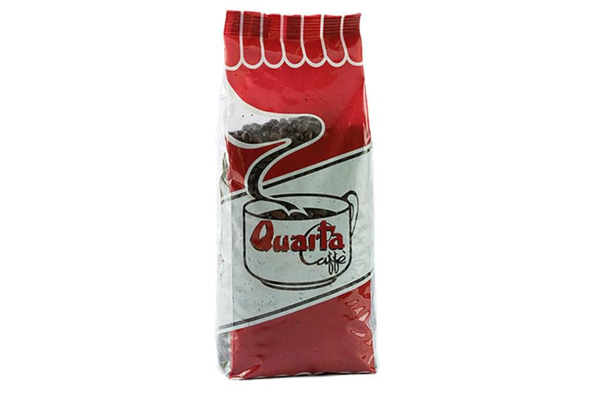 Boabe Quarta Caffè Sorte Rossa – cafea arabică și robustă, 250g, aromă puternică și energică – 10 pachete a câte 250g fiecare. Produsă în Apulia, Salento