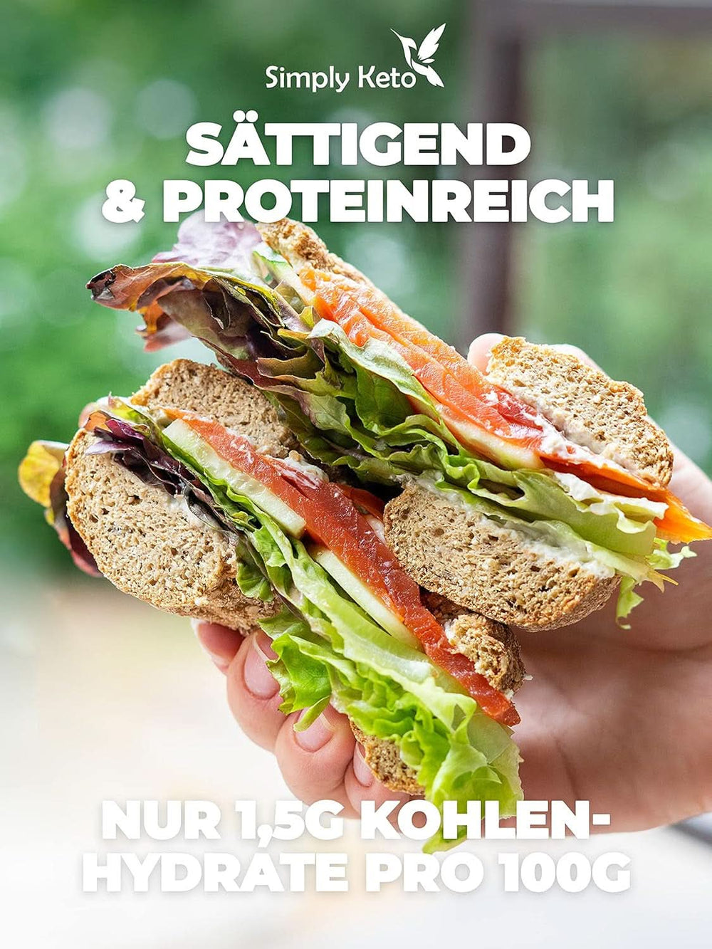 Simply Keto Lower Carb* Bagel Baking Mix pentru Lower Carb* și dieta ketogenică - fără lactoză și gluten - 335 grame Bucatarie Naty Shop