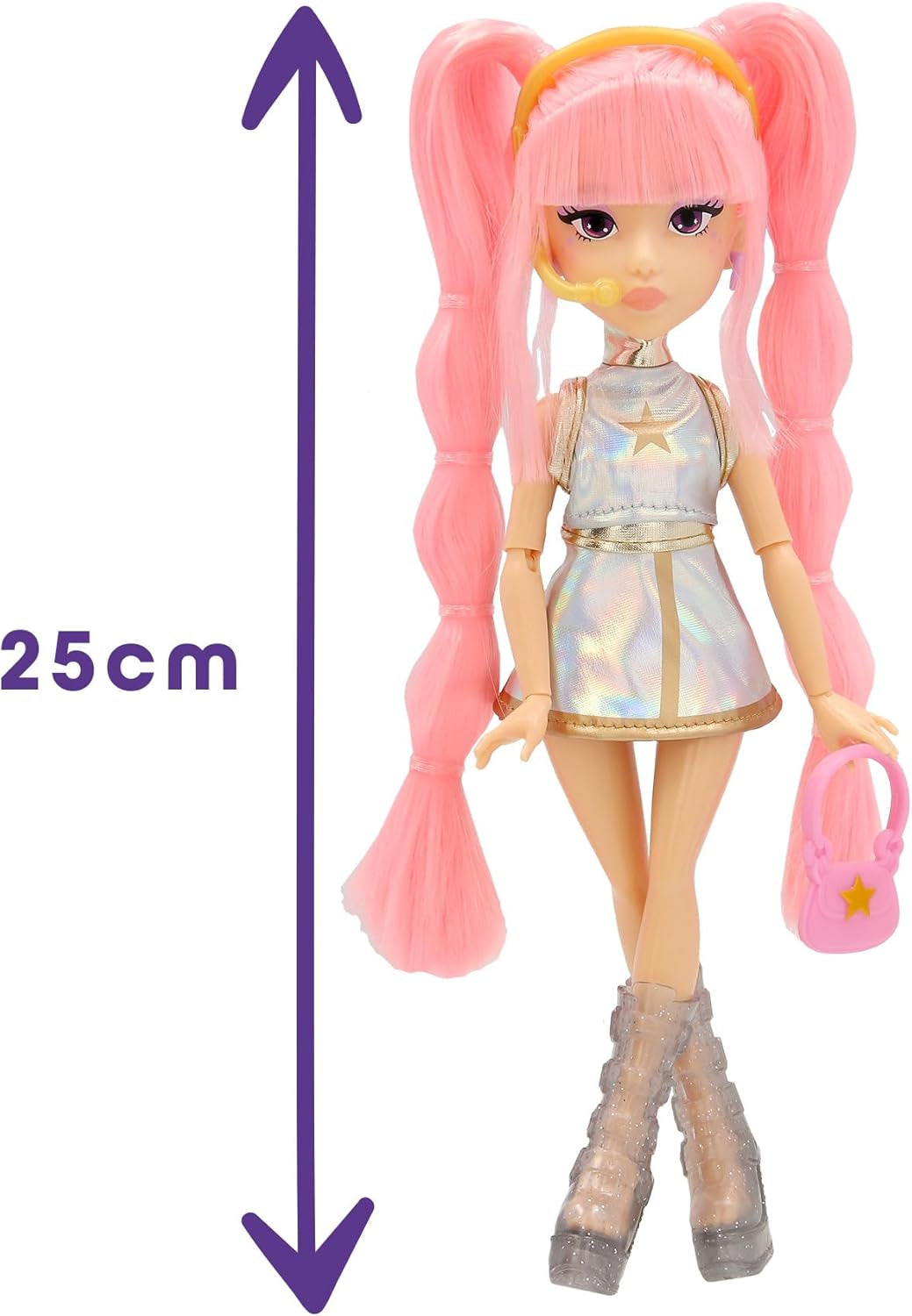 K-POP Idol Puppe Yuni Modepuppen K-Pop Moonlight-Stil, rosa geflochtenes Haar. 3 Accessoires zum Kreieren von Outfits Kinder ab 3 Jahren