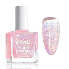 Oja cu sclipici roz - Oja non-toxică, pe bază de apă, pentru femei - Oja cu uscare rapidă - Oja cu sclipici reflectorizant pentru nail art DIY acasă (Roz transparent, 10 ml)