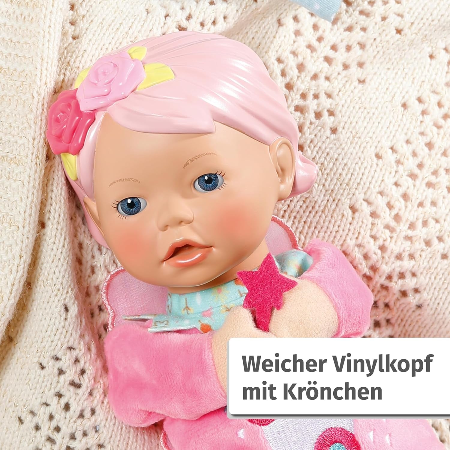 BABY born for babies Fee, Puppe mit weichem Körper und Fingertaschen in den Armen, 26 cm große Handpuppe, 834695 Zapf Creation