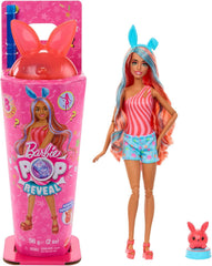 Barbie Pop-Reveal-Set aus Puppe und Accessoires, Shakes-Serie, duftende süße Kätzchen-Modepuppe & Haustier, mit 8 Überraschungen inklusive Farbwechsel, JCN87