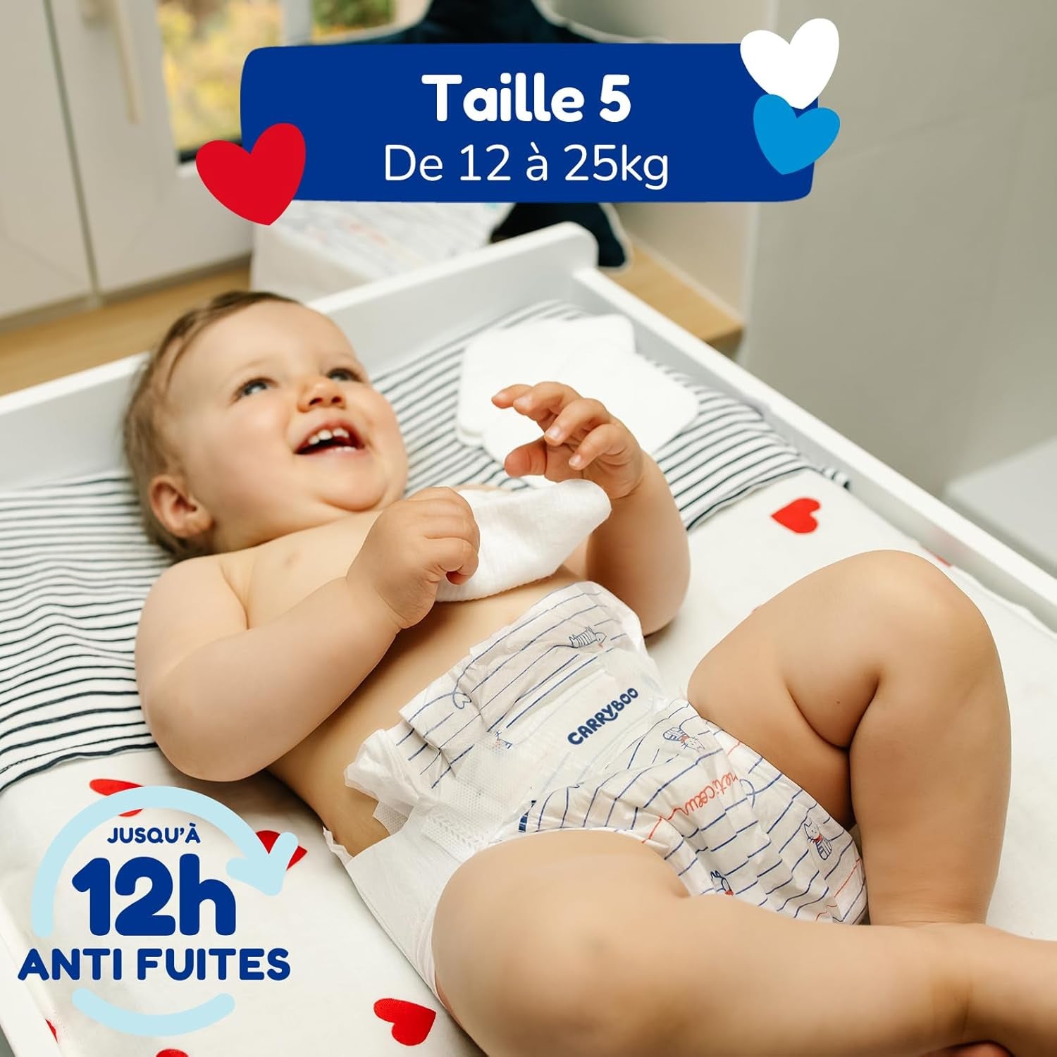- Scutece mărimea 5 (12-25 kg) – sănătoase și extrem de absorbante – protecție anti-scurgere 12 ore – fără substanțe nedorite – fabricate în Franța – preț accesibil – 120 de scutece de unică folosință