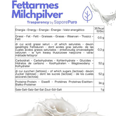 SaporePuro Lapte Degresat 1 kg - Solubilitate Ridicată Fără Gluten