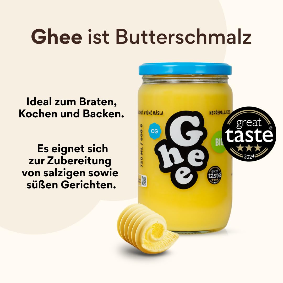 Ghee Butter BIO 600 g - Ideal Pentru Prăjit și Coacere Fără Lactoză
