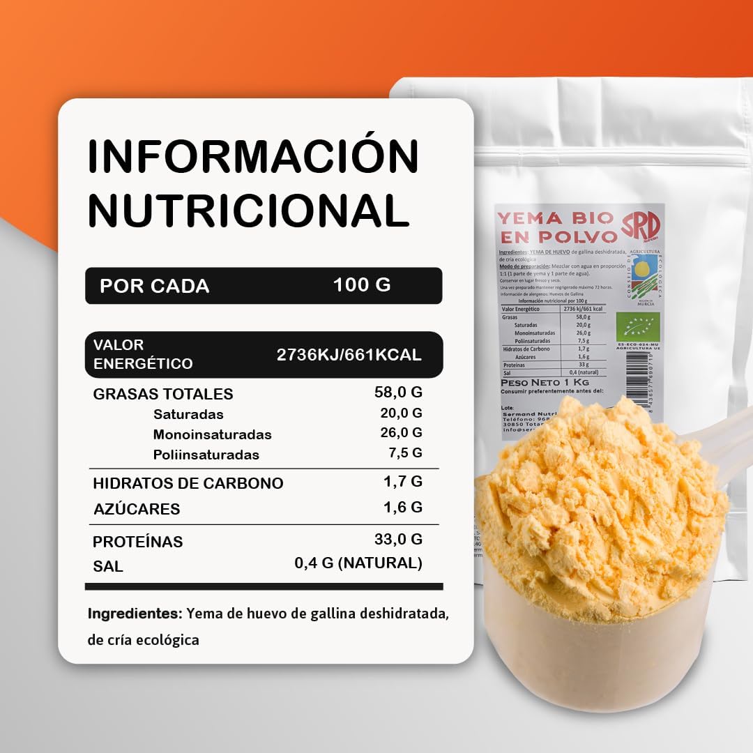 Serman Nutricion Bio Galben De Ou Pulbere - Fara Gluten Fara Lactoză