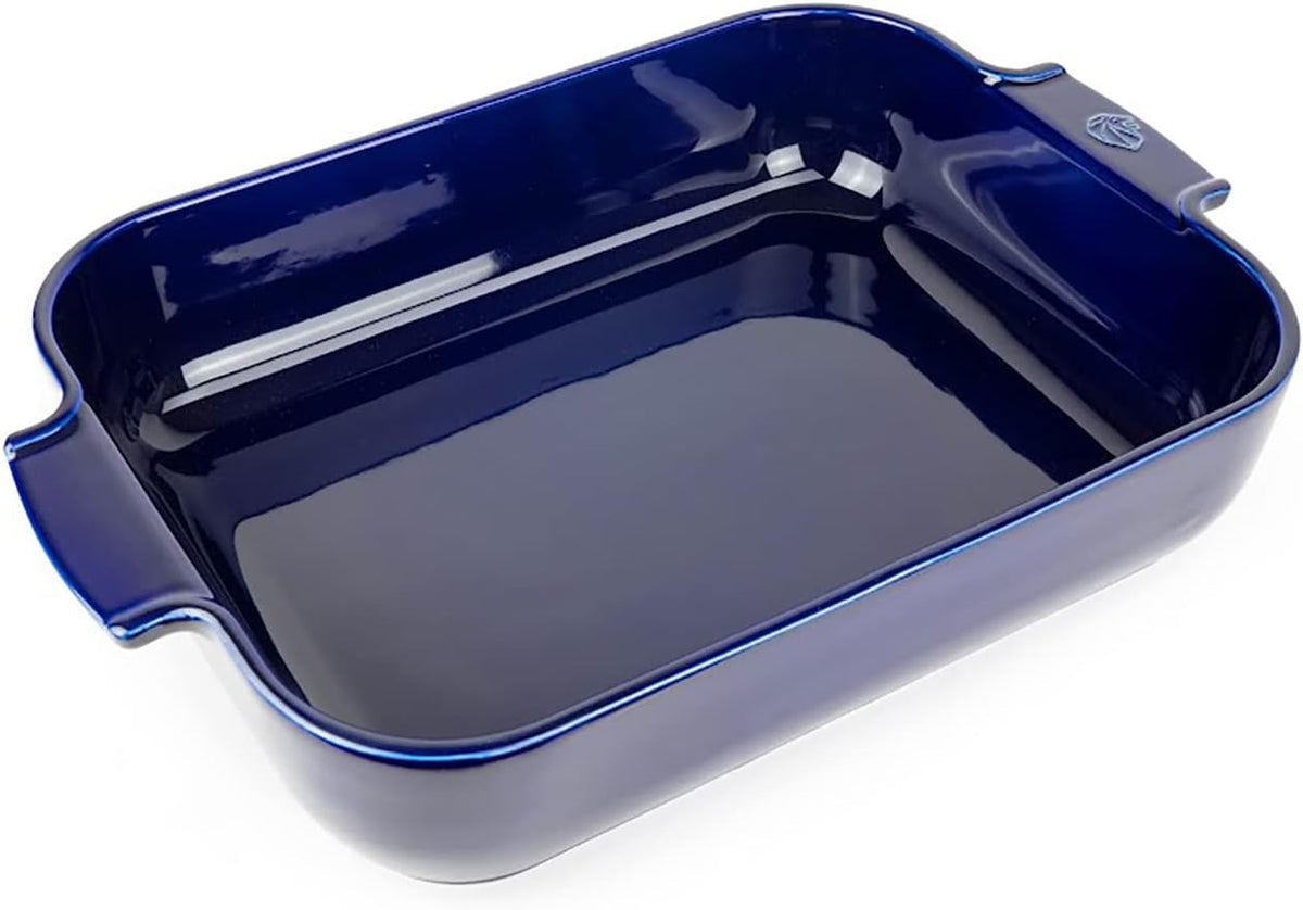 Peugeot Appolia Rechteckige Auflaufform Mit Griffen, Keramik, Schiefer / Grau, 8,3X40,5X27,2 Cm, Fassungsvermögen: Ca. 4 L, 60022 Matrite si tavi pentru copt Naty Shop Blau