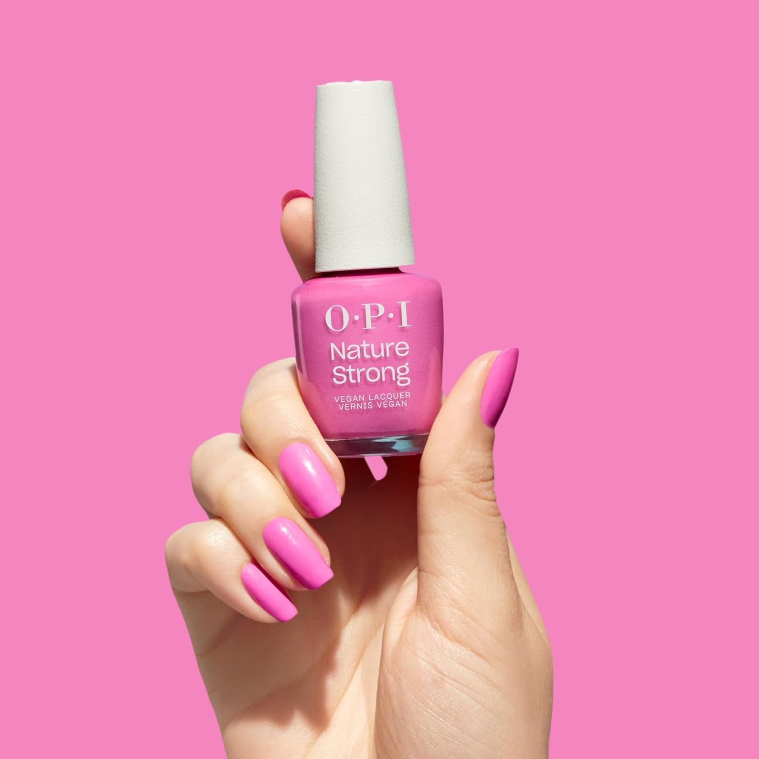 OPI Nature Strong Pink and Nude Shades – ojă de lungă durată cu o formulă vegană, inovatoare, care conține ingrediente naturale – pentru unghii strălucitoare