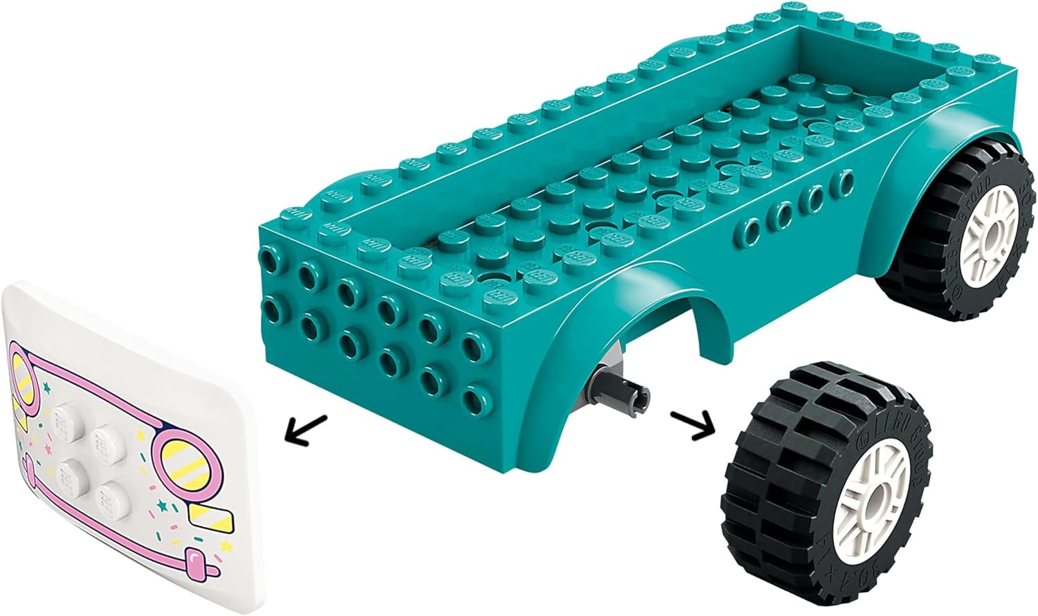 LEGO Friends Heartlake City Eiswagen, Spielset für Rollenspiele, Bauset mit 2 Spielzeugfiguren und einem Hasen, Spielzeug für Mädchen ab 4 Jahren, Bauspielzeug mit Minifiguren der Charaktere 42644