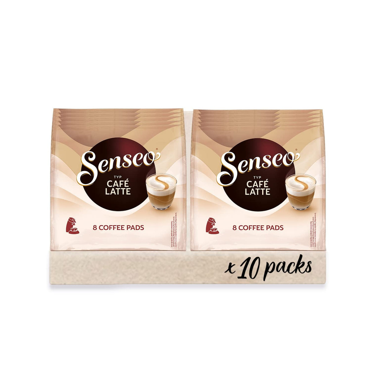 Senseo Pads Café Latte, 10 x 8 Getränke, 80 Kaffeepads
