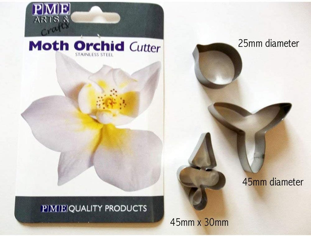 MO223 Decupator de flori, orhidee lunară, asortiment, oțel inoxidabil, argintiu, 4 x 1,2 x 4,2 cm, 3 bucăți