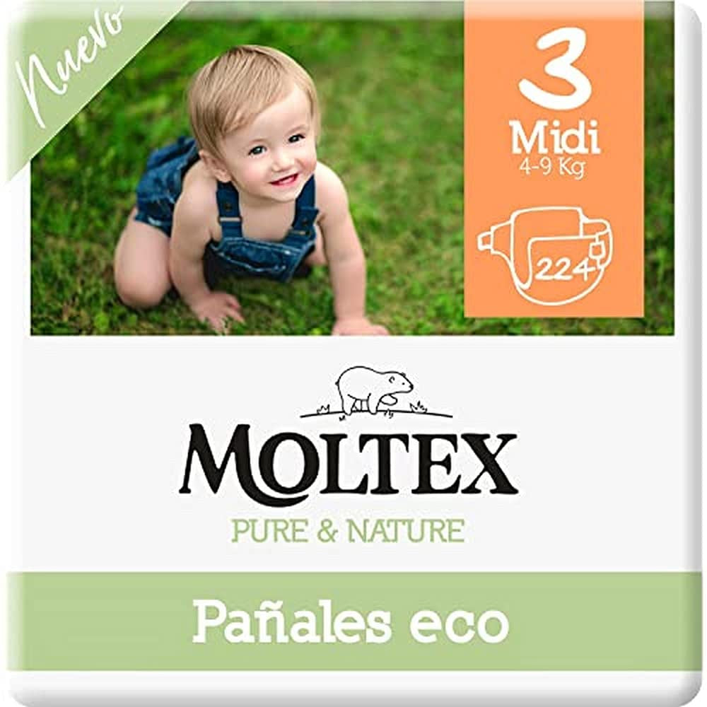 Scutece, mărimea 3 (4-10 kg), 224 scutece (4 pungi a câte 56 de bucăți)