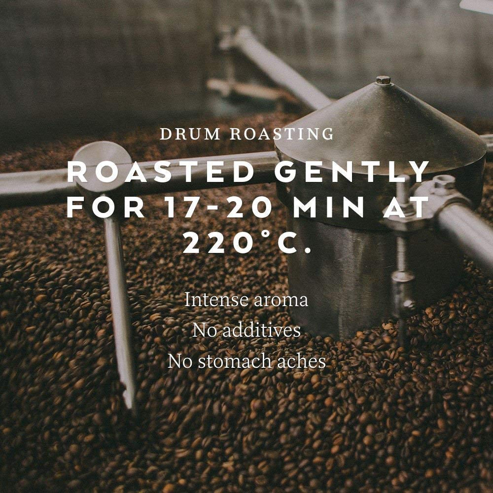 O'CCAFF? Luxe Bar Intenso Espresso | 3 boabe întregi de 1 kg, fabricate din 100% Robusta | Cafea obținută printr-un proces de prăjire extra lent în tambur, de la o afacere de familie italiană