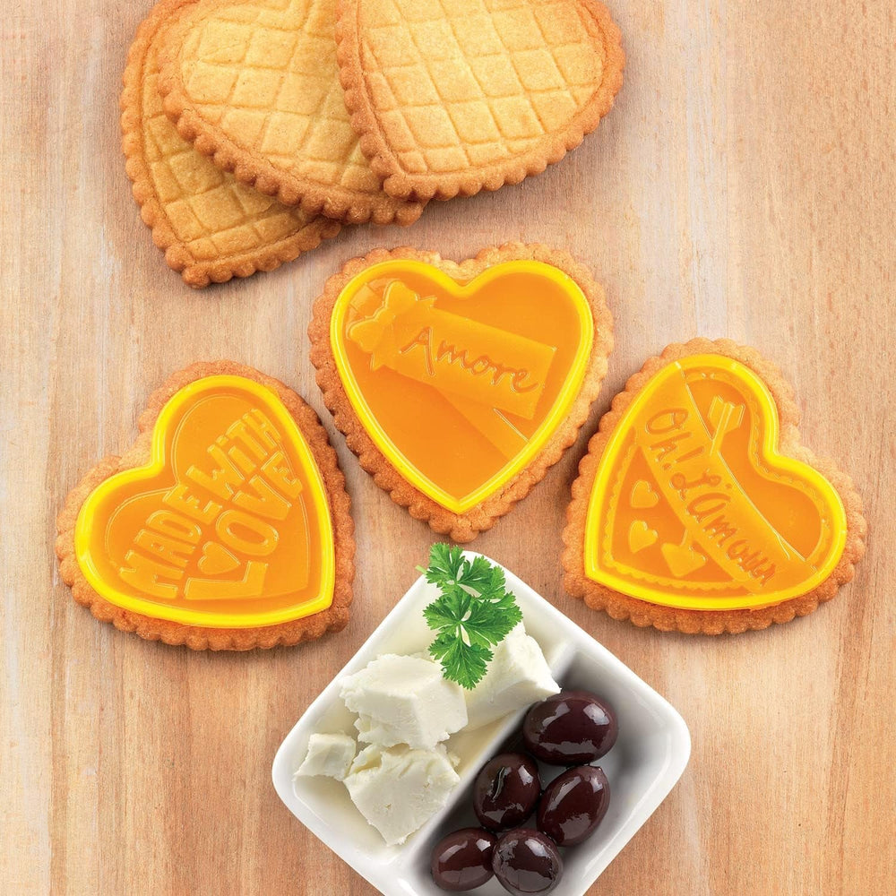 silikomart | CKC06 Formă de silicon pentru bomboane de ciocolată COOKIE LOVE SLIM, antiaderentă, 6 bomboane de ciocolată, 1 pachet, formă pentru bomboane, Easy Choc, 64 x 63 mm, h 5 mm, volum 51 ml, Fabricată în Italia