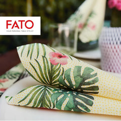 Fato - Șervețele din hârtie uscată, airlaid, efect textil, pachet cu 50 de șervețele, format 40X40 pliate în 4, Tropicana Decor