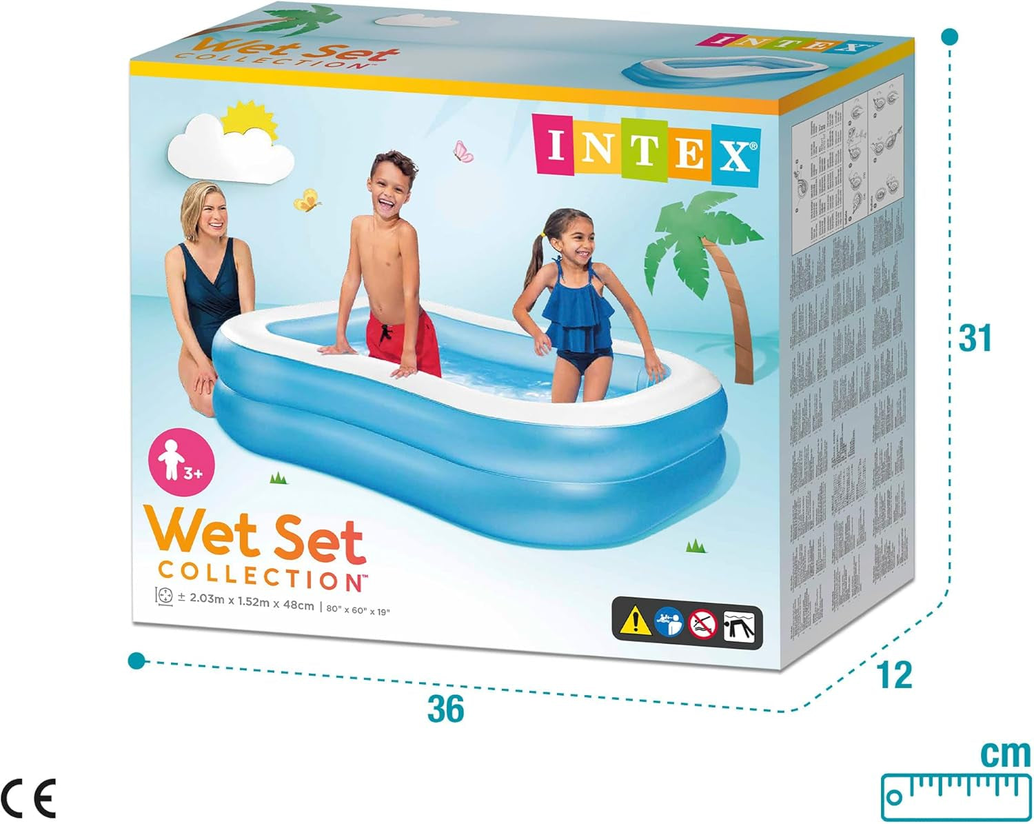Piscină familială Intex Swim Center, umflată, dimensiuni: 203 cm x 152 cm x 48 cm (57180NP)