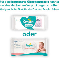Șervețele umede Pampers Sensitive pentru bebeluși, 15 pachete a câte 80 de șervețele, 1200 de șervețele umede pentru bebeluși, curățare delicată 2 în 1 și protecție a pielii
