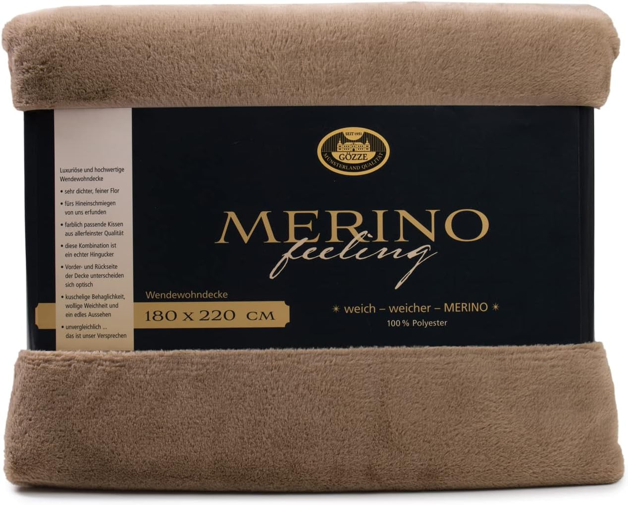 Gözze - Pătură confortabilă, Reversibilă, Densitate mare 600 G/M², 150 X 200 Cm - Verde închis Paturi si Cuverturi Besuche den GÃ¶zze-Store Taupe 180 X 220 Cm