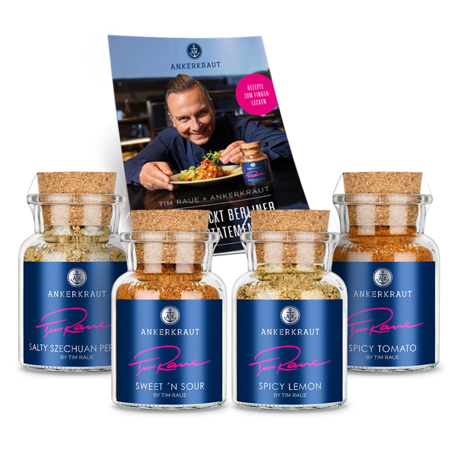 Ankerkraut Smoky Fries by Tim Raue, Mischung würzender Zutaten für Pommes Frites, Gourmet Pommes mit Rauch-Aroma, 145 g im Korkenglas