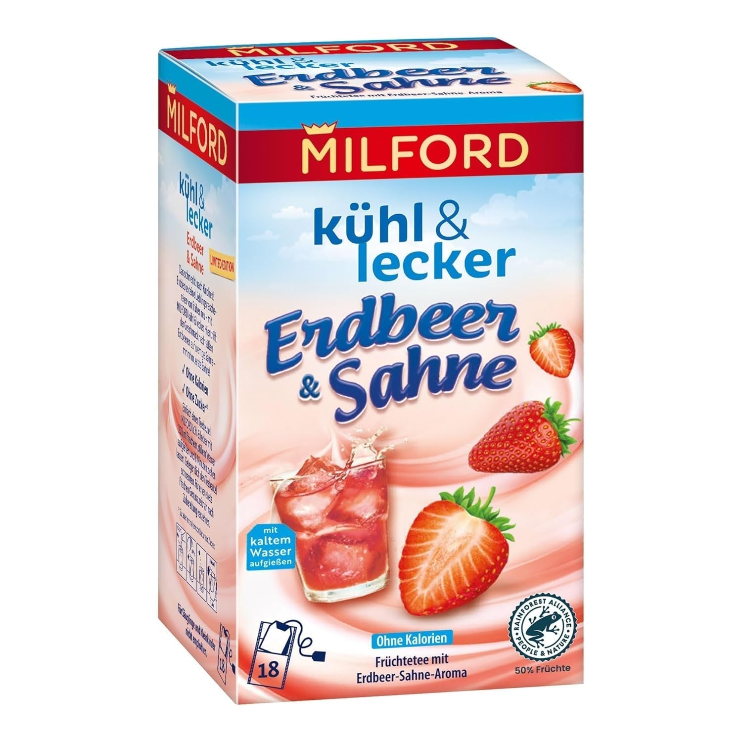 MILFORD Răcoritor și delicios Maracuja-Vanilie | Ceai de fructe cu aromă de maracuja-portocală-vanilie | 18 pliculețe de ceai