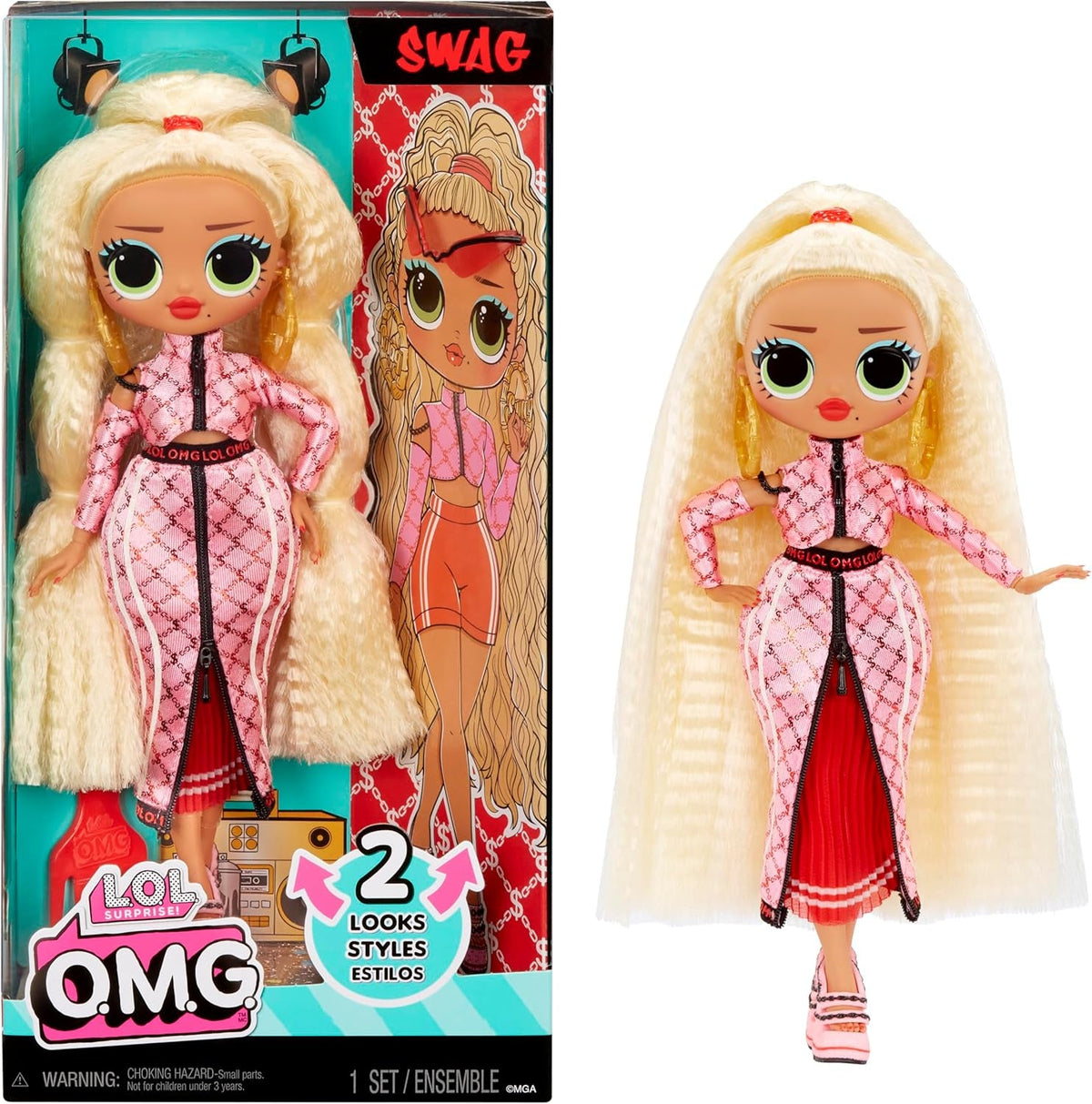 L.O.L. Surprise! OMG Modepuppe - Swag - Mit Zahlreichen Überraschungen, Einschließlich Wandelbarer Mode und Fabelhaften Accessoires - Toll für Kinder ab 4 Jahren, Rosa