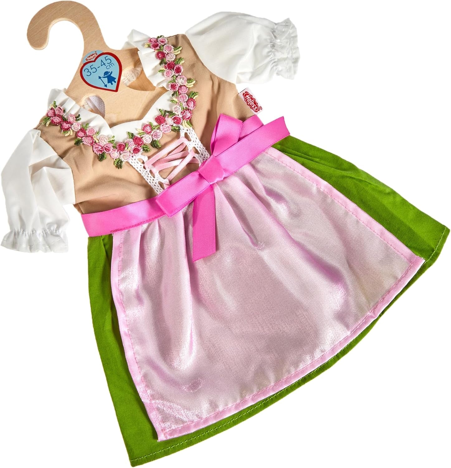Heless 2113 - Kleid für Puppen, Dirndl Heidi, Größe 35 - 45 cm