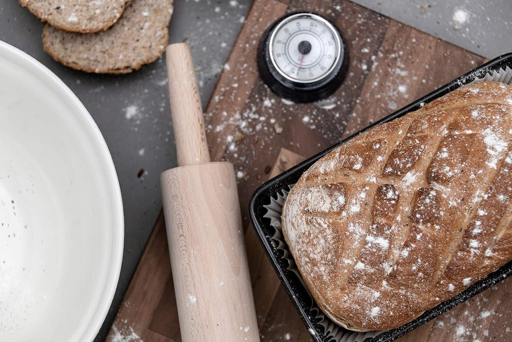 Sucitor din lemn de fag Tala – Sucitor rotativ cu mânere, suprafață netedă, durabil și ușor de curățat – Perfect pentru aluat, produse de patiserie, pâine și pizza – Lemn certificat FSC
