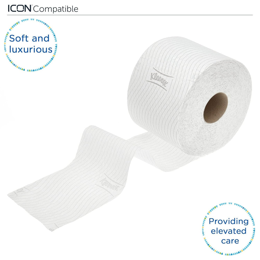 Hârtie igienică Kleenex standard roll 8441 - hârtie igienică cu 2 straturi - 6 pachete a câte 6 role X 600 foi fiecare, alb (36 role/21.600 foi în total)