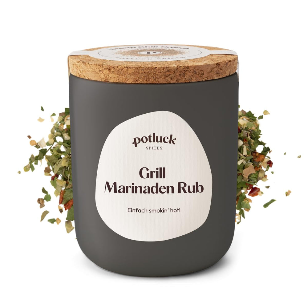 Potluck | Burger Spice | Würzmischung im Keramiktopf | 100g | Vegan, glutenfrei und mit natürlichen Inhaltsstoffen